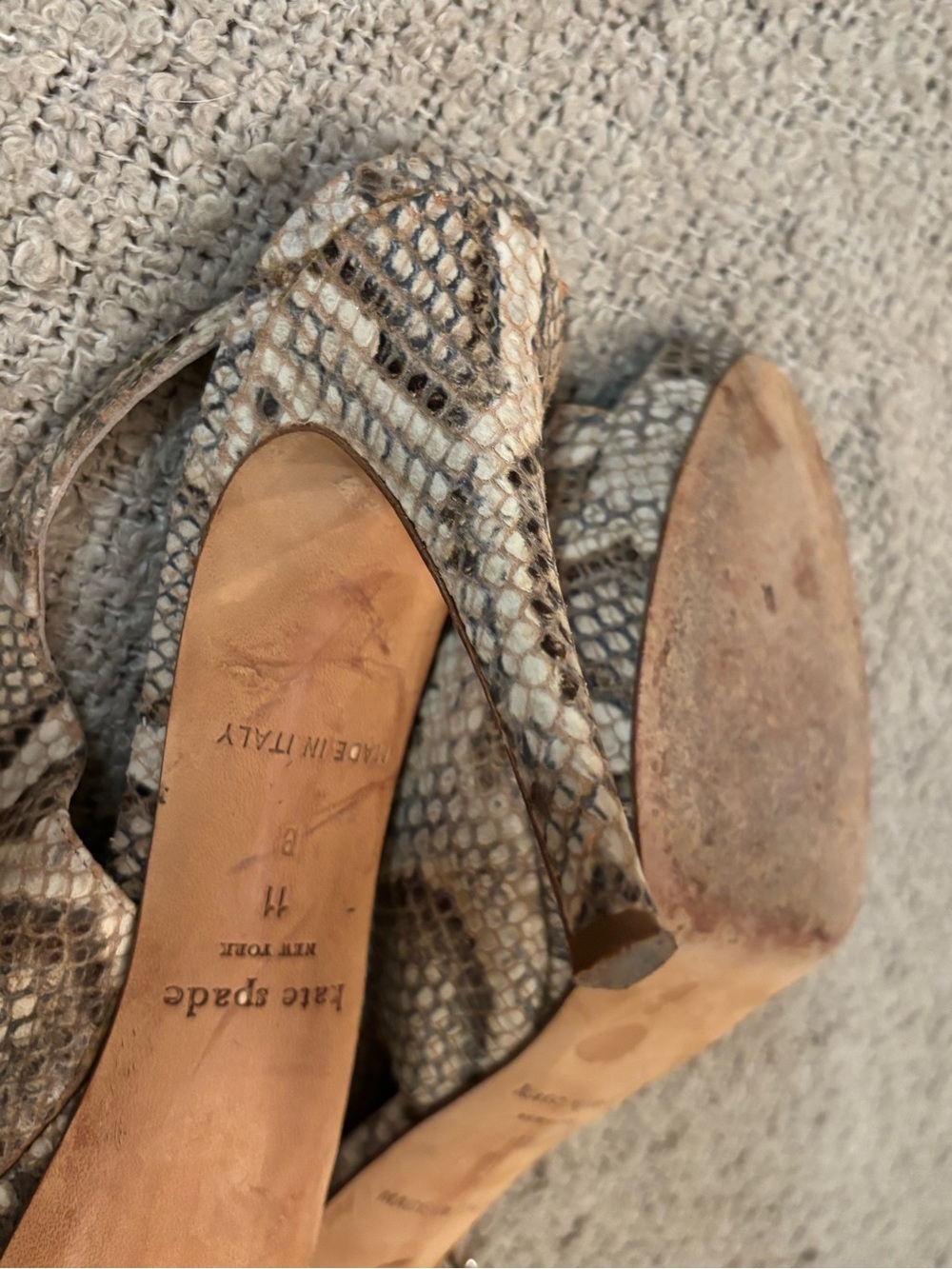 Kate Spade Python Platform Slingback Heels - Picture 9 of 11